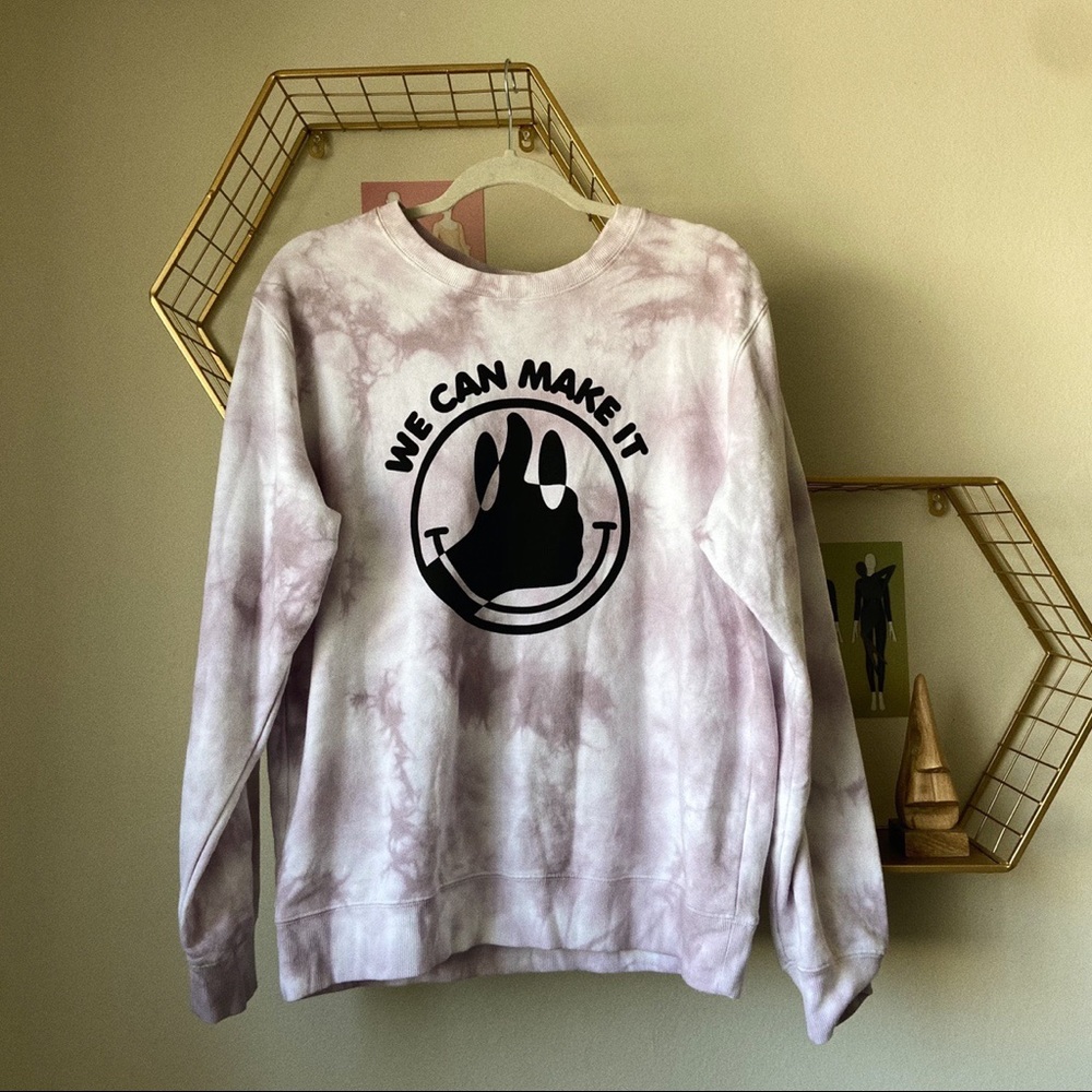 Graphic tie dye crewneck